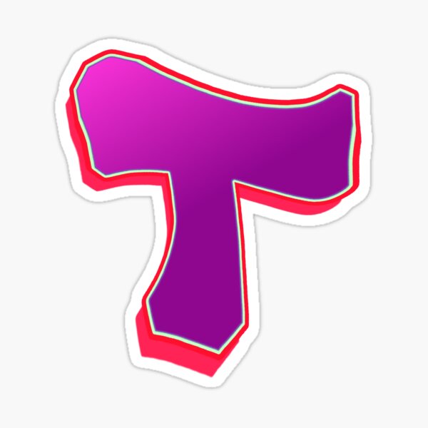 T - purple/red Sticker
