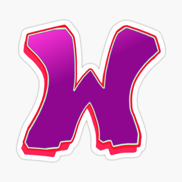 W - purple/red Sticker