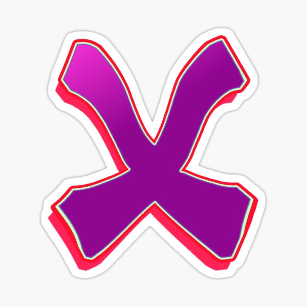 X - purple/red Sticker