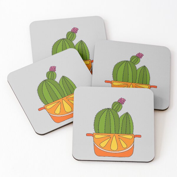 Item preview, Cute Cactus Design #49: Orange Pot Flowering Cactus designed and sold by DreamCactus.
