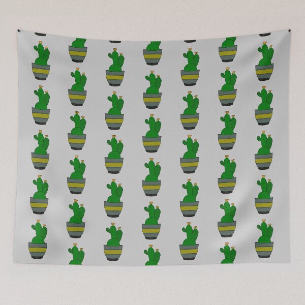 Aperçu de l'œuvre Joli design de cactus # 54: Cactus vert à pois blancs créée et vendue par DreamCactus.
