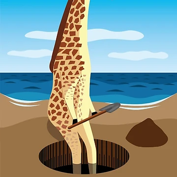 Artwork thumbnail, Giraffe Digging at the Beach by RottenBoot22