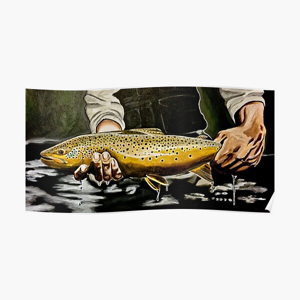 North Platte Brown - Trout Painting Poster