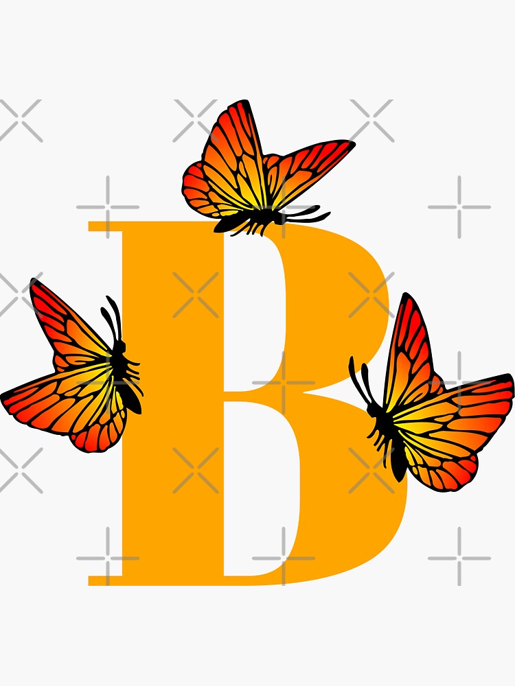 "letter B Alphabet Monogram Butterfly" Sticker For Sale By Atevern ...