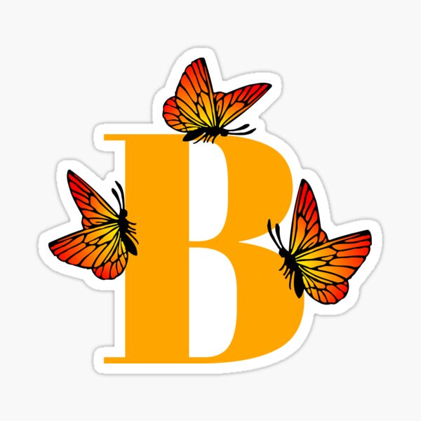 "letter B Alphabet Monogram Butterfly" Sticker For Sale By Atevern ...