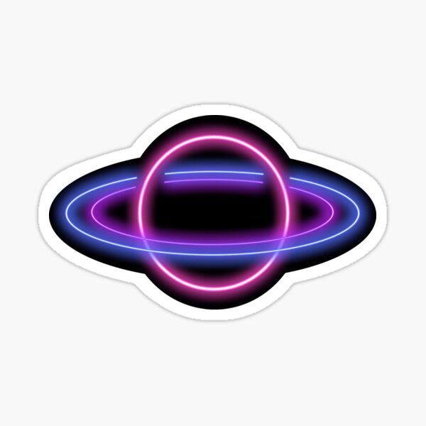 Neon Planet Graphic Sticker for Sale by charlottey