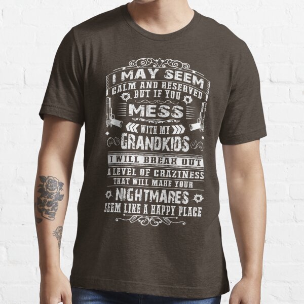 Crazy About Grandkids Raiders Grandpa T-Shirt (Men) Black Medium