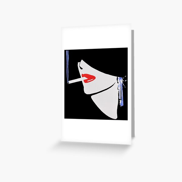Item preview, Fashion illustration vintage cigarette woman 80s retro new wave designed and sold by Onyria Art.