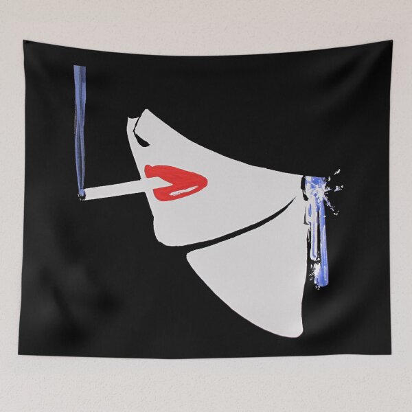 Item preview, Fashion illustration vintage cigarette woman 80s retro new wave designed and sold by Onyria Art.