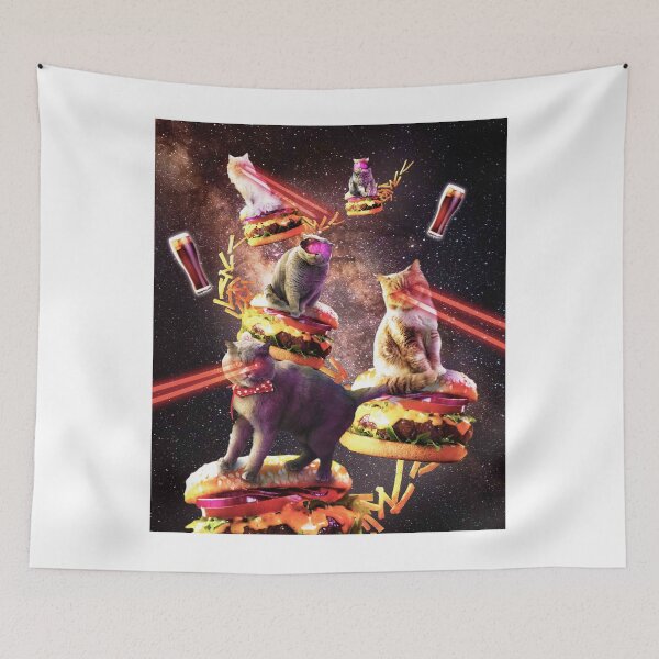 Item preview, Galaxy Laser Cat On Burger - Space Cheeseburger Cats with Lazer designed and sold by SkylerJHill.