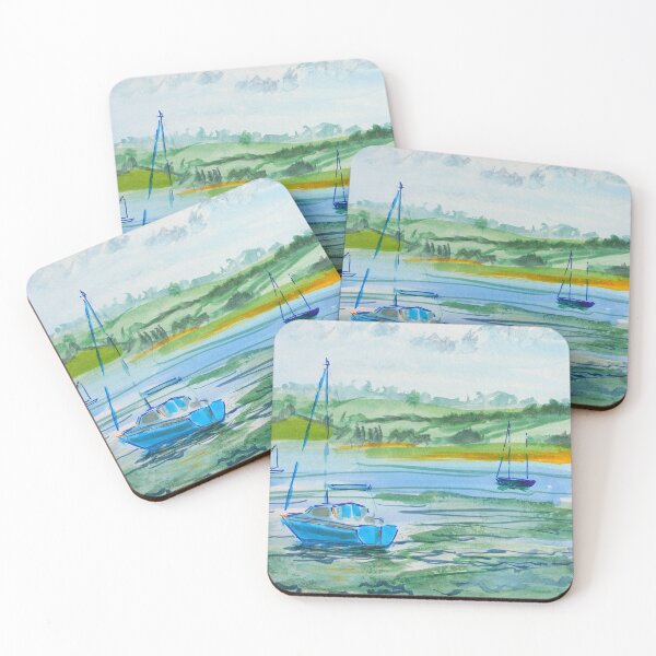 Item preview, Sail boats on the River Exe at Topsham watercolor painting designed and sold by MikeJory.