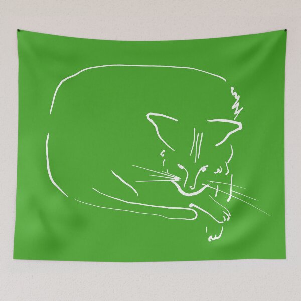 Item preview, Relaxing Cat on warm green board designed and sold by Istvan Ocztos.