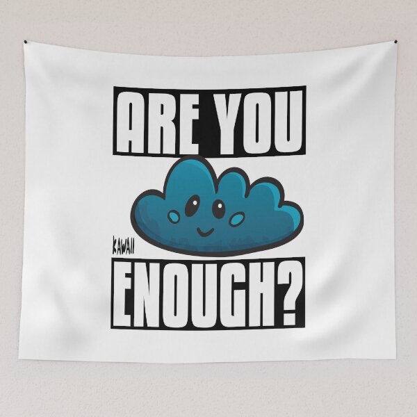 Item preview, Are You Cloud Enough? Kawaii Lovable Cute Adorable Cartoon Blue Cloud designed and sold by ProjectX23.