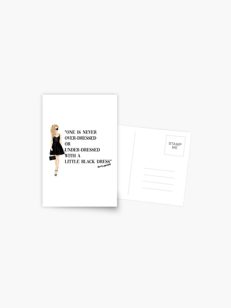 Carte Postale Karl Lagerfeld Citation Mode Petite Robe Noire Par Teeglow Redbubble