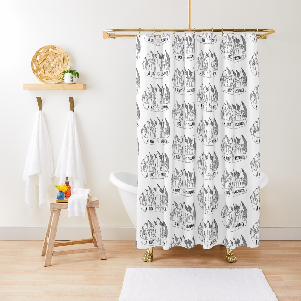 "A rude sasquatch" Shower Curtain for Sale by mountainmonster Redbubble