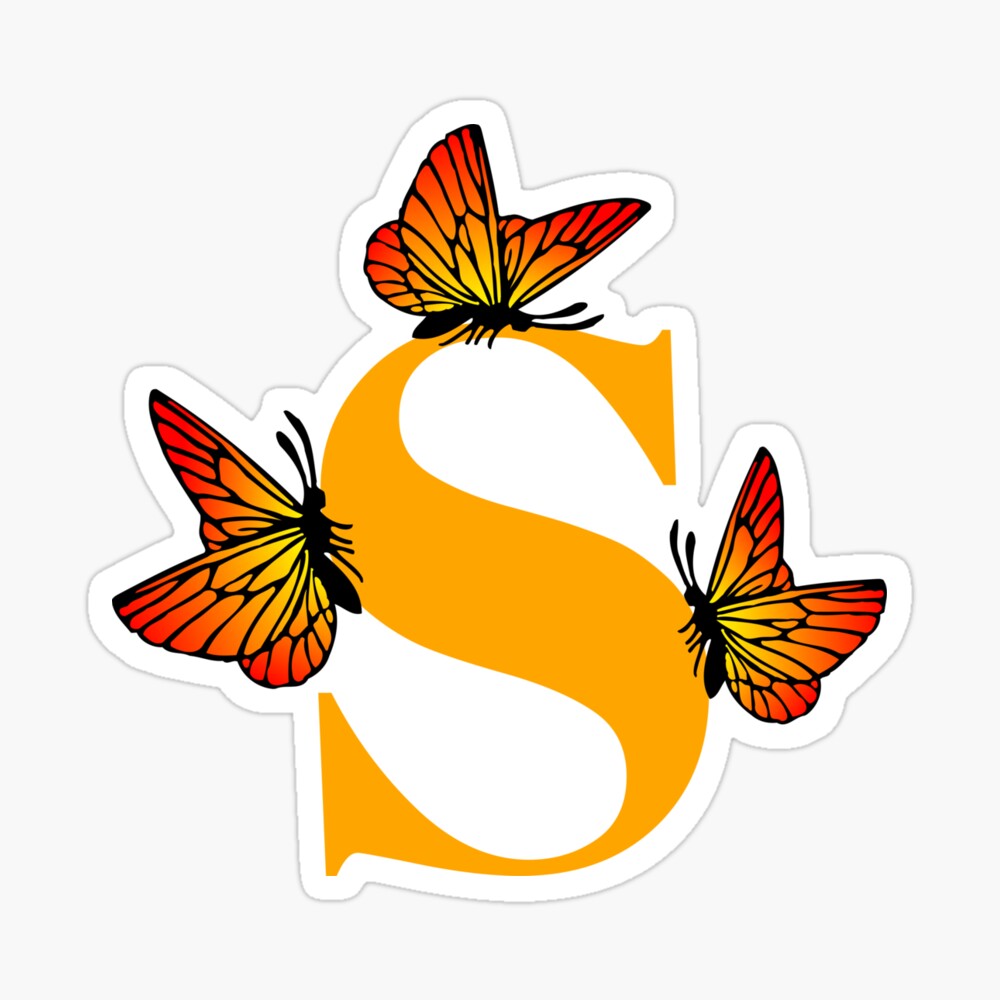 Letter S Alphabet Monogram Butterfly Poster By Atevern Redbubble