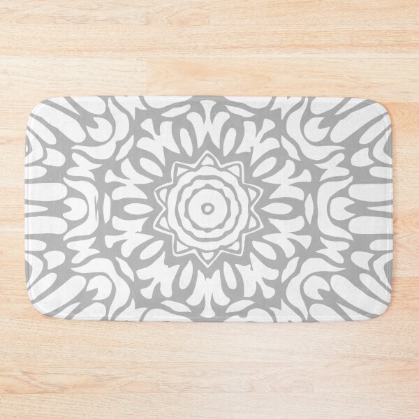 Item preview, Grey & White Floral Splash Abstract Mandala designed and sold by Mia Harper Design.