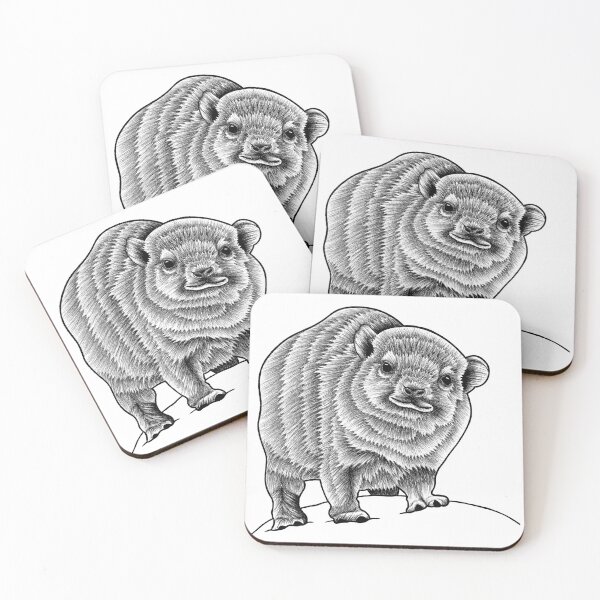 Item preview, Baby rock hyrax - ink illustration designed and sold by LorenDowding.
