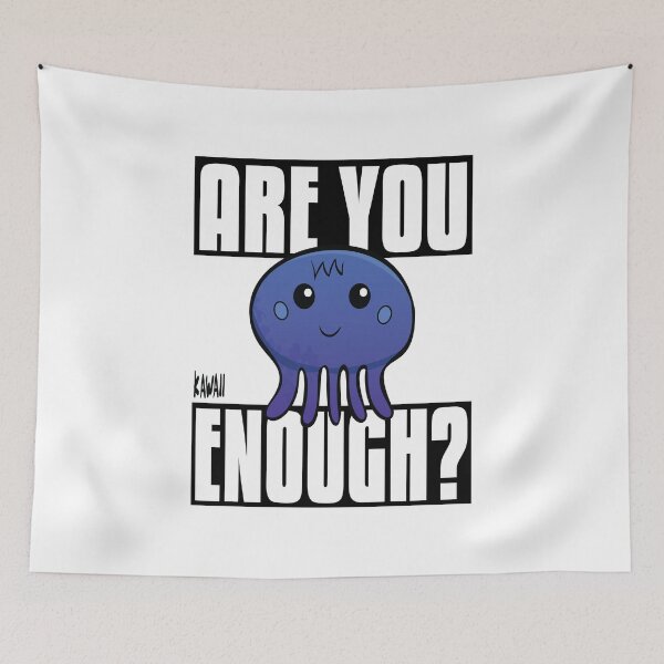 Item preview, Are You Squid Enough? Kawaii Lovable Cute Adorable Cartoon Blue Squid designed and sold by ProjectX23.