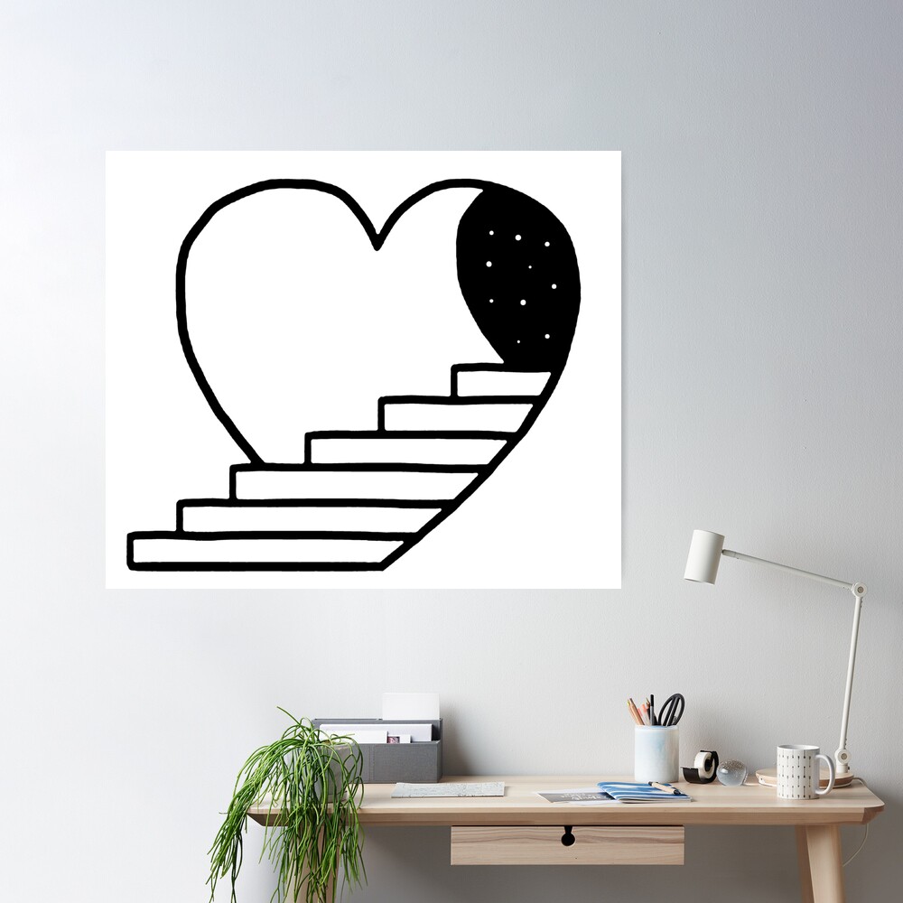 Swirly Dry Erase Heart Wall Decal