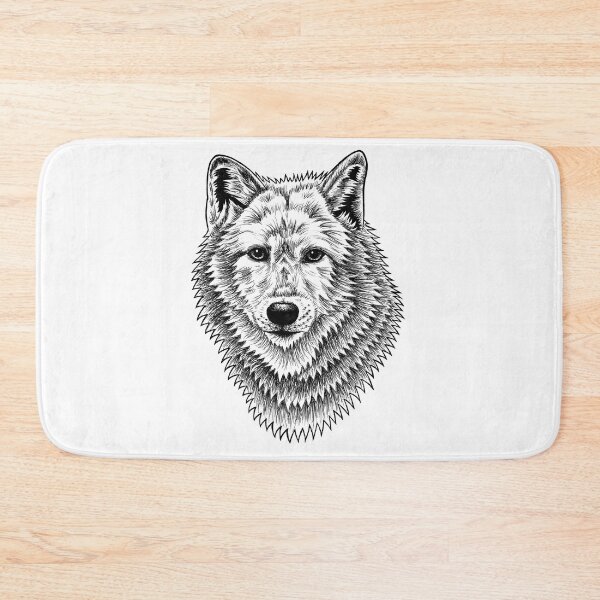 Item preview, Wolf portrait - ink illustration designed and sold by LorenDowding.