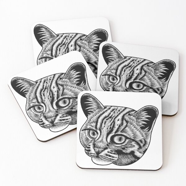 Item preview, Rusty spotted cat - ink illustration designed and sold by LorenDowding.