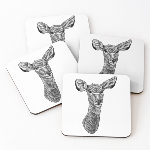 Item preview, Greater kudu - ink illustration designed and sold by LorenDowding.