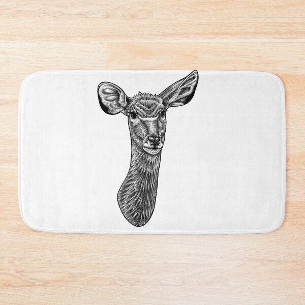Item preview, Greater kudu - ink illustration designed and sold by LorenDowding.