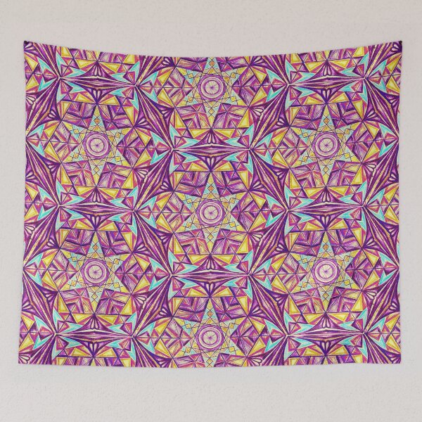Item preview, Kaleidoscope Sacred Geometry Purple Yellow Pattern  designed and sold by Tsveti Dinkova.