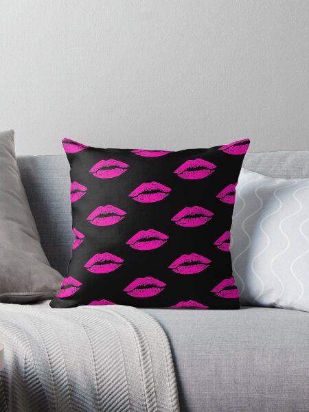 Pink Lips Pillow for Sale by Castiel3 Redbubble