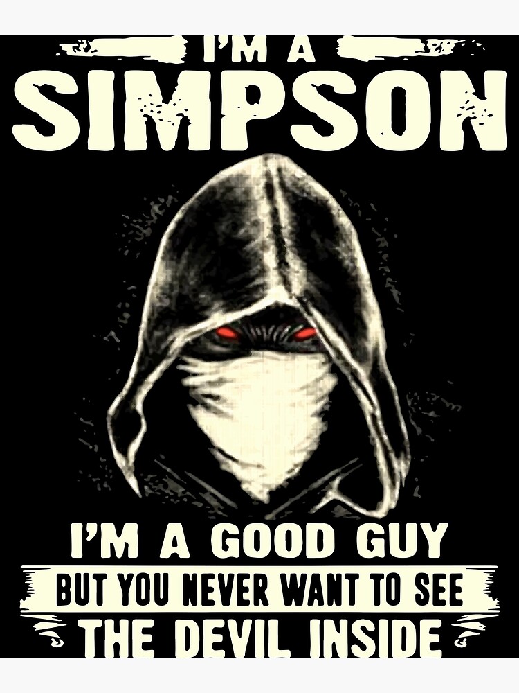 Póster «soy simpson soy un buen chico pero nunca quieres ver al diablo