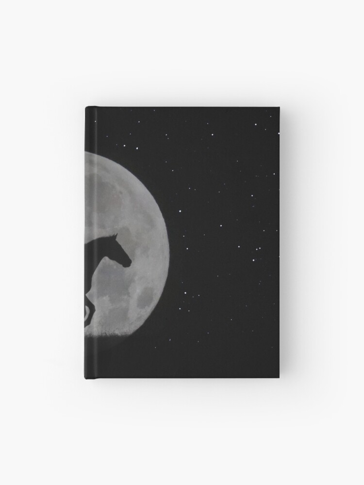 Lunar Horse Running in Night Sky with Big Full Moon Journal