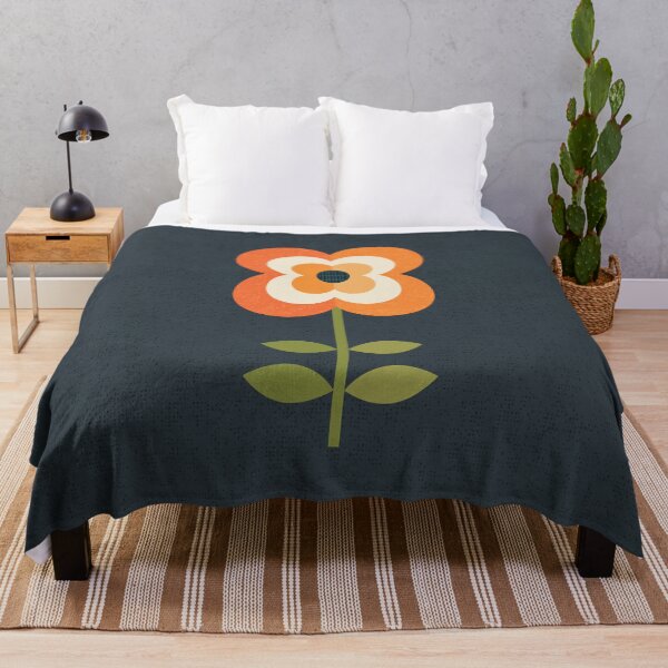 Item preview, Retro Flower - Orange and Charcoal designed and sold by Daisy Beatrice.