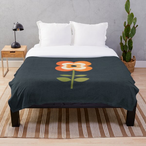 Item preview, Retro Flower - Orange and Charcoal designed and sold by Daisy Beatrice.