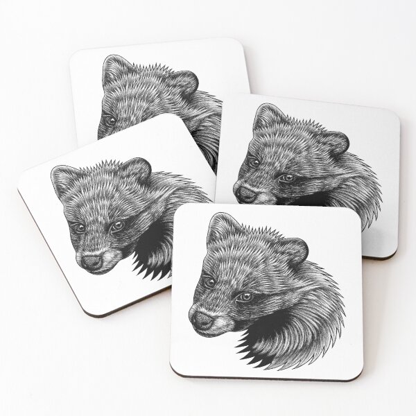 Item preview, Racoon dog puppy - ink illustration designed and sold by LorenDowding.