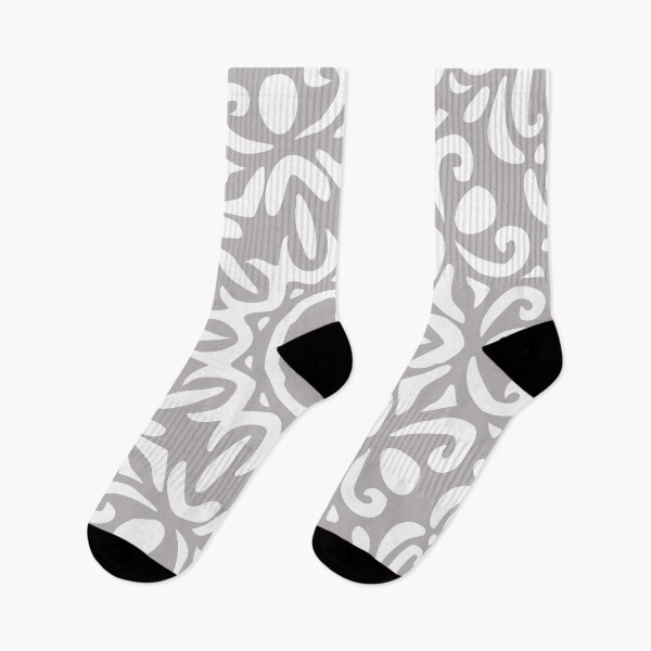Item preview, Grey & White Abstract  Floral Whirl Mandala designed and sold by Mia Harper Design.