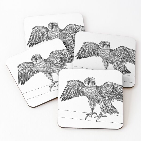 Item preview, Lanner falcon - ink illustration designed and sold by LorenDowding.