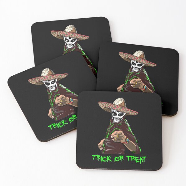 Item preview, Trick Or Treat Halloween Mexican Design Men In Freaky Mask & Mexican Sombrero designed and sold by FunnySunny T-Shirts.