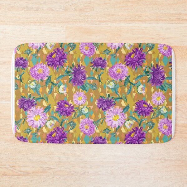 Item preview, Asters on gold Argyle background designed and sold by Irina Ivanova.