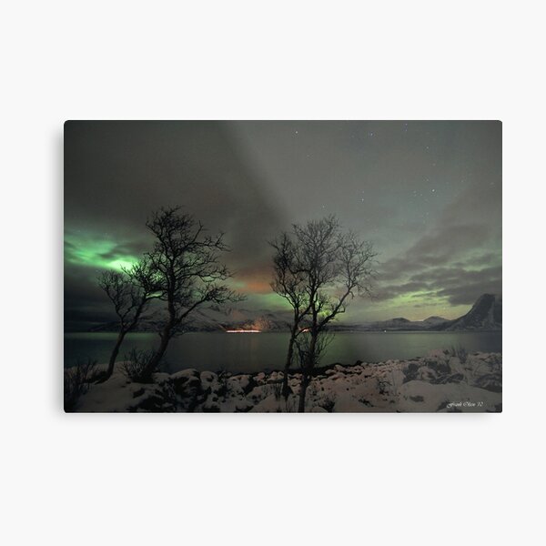 Aurora Borealis and clouds Metal Print