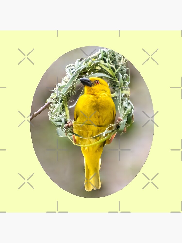 Thumbnail 2 von 2, Stofftasche, Geschenkidee Webervogel beim Nestbau designt und verkauft von Igelchen.