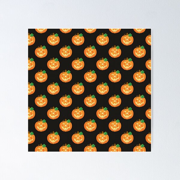 Item preview, Halloween Pumpkins on Black Background designed and sold by pugmom4.