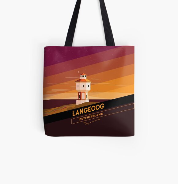 Plattonian "Langeoog Badge" All Over Print Tote Bag