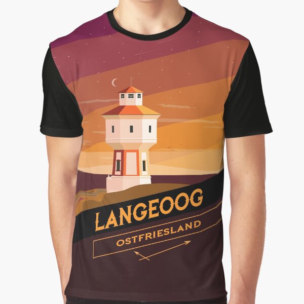 Plattonisch "Langeoog Badge" Grafik T-Shirt