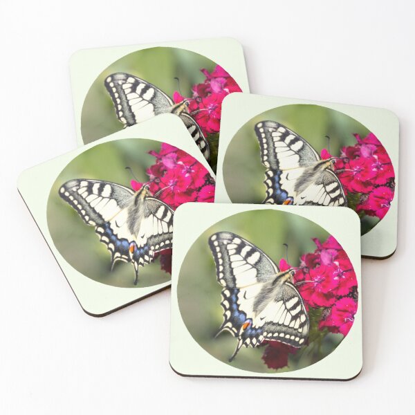 Artikelvorschau, Geschenkidee Schmetterling Schwalbenschwanz auf roter Blume entworfen und verkauft von Katja LebenFreude.