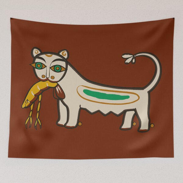 Item preview, Cat and Lobster by Jamini Roy designed and sold by elforzi.