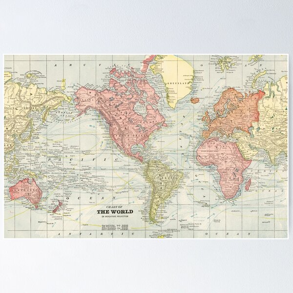 Item preview, Vintage Map of the World, Bohemian World Map designed and sold by easteuromaps.