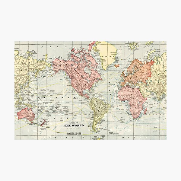 Item preview, Vintage Map of the World, Bohemian World Map designed and sold by easteuromaps.