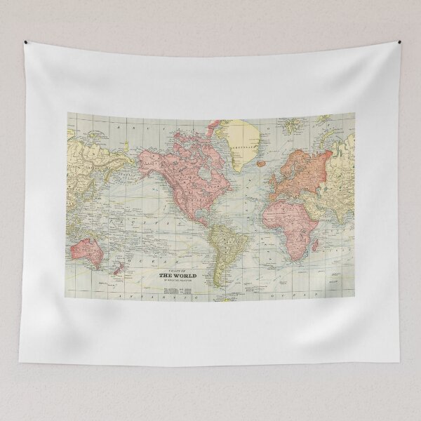 Item preview, Vintage Map of the World, Bohemian World Map designed and sold by easteuromaps.