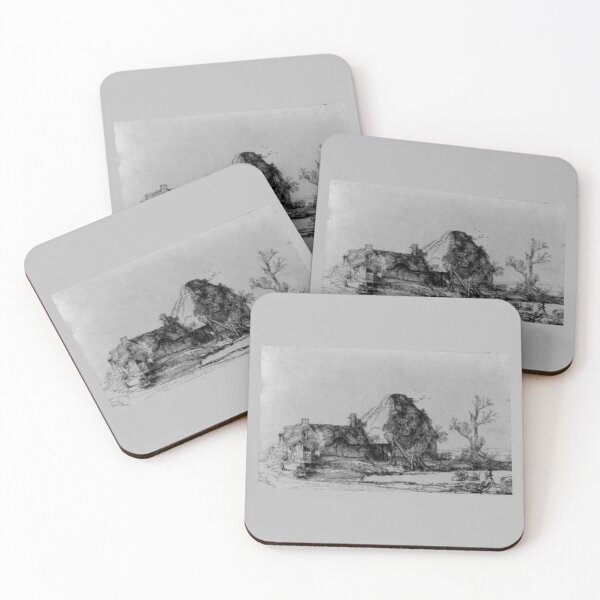 Item preview, Cottage and Farm Building, Man Sketching - Rembrandt - 1645 designed and sold by CrankyOldDude.